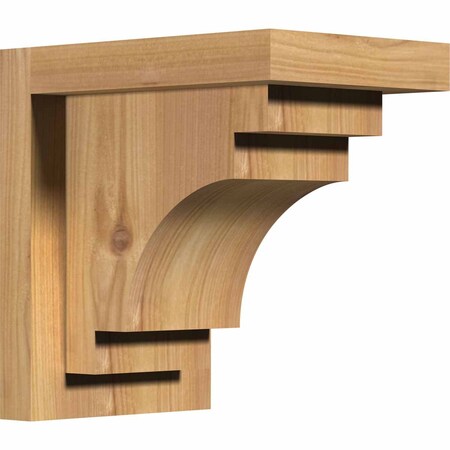 Ekena Millwork Mediterranean Smooth Corbel w/Backplate, Western Red Cedar, 5 1/2"W x 8"D x 8"H COR06X08X08MED01SWR